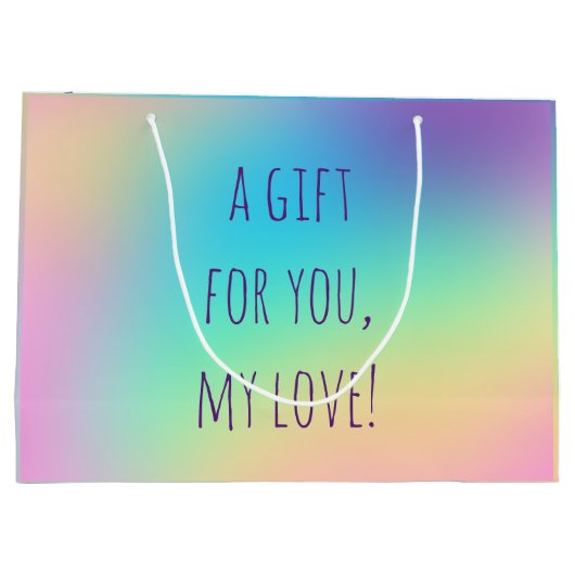 Zachte curmatische regenbooggradiënt groot cadeauzakje (Achterkant)