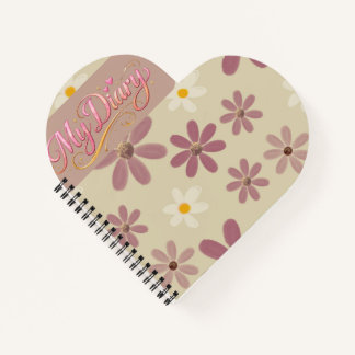 Zachte Daisy Bloemmotief in Mauve & Crème Romantie Notitieboek