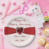 Zachte Damask 40th Wedding Jubileum Paper Bord (Feest)