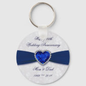 Zachte Damask 45th Wedding Jubileum Sleutelhanger (Voorkant)