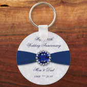 Zachte Damask 45th Wedding Jubileum Sleutelhanger (Voorkant)