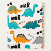 Zachte Dinosaurus Patroon Aangepaste Monogram Naam Planner (Achterkant)