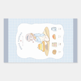 ✩°｡⋆⸜ 🌸 Zachte Droompudding 🌸 ⸝⋆｡°✩  Rechthoekige Sticker