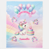 Zachte Eenhoorn Deken Pastel 8e Meisje Verjaardag (Voorkant)