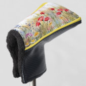 Zachte Elegante Wildflower Aangepaste Naam Golfheadcover (3/4 voorkant)