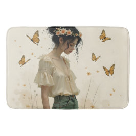 Zachte elegantie in een vlinderdans badmat