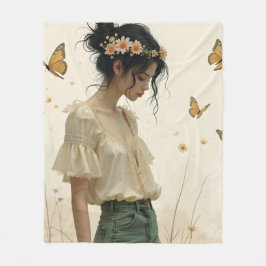 Zachte elegantie in een vlinderdans fleece deken