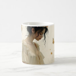 Zachte elegantie in een vlinderdans magische mok