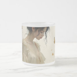 Zachte elegantie in een vlinderdans matglas koffiemok