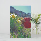 Zachte en gele bloemen briefpapier (Staand voorkant)