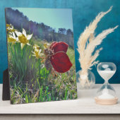 Zachte en gele bloemen fotoplaat (Zijkant)