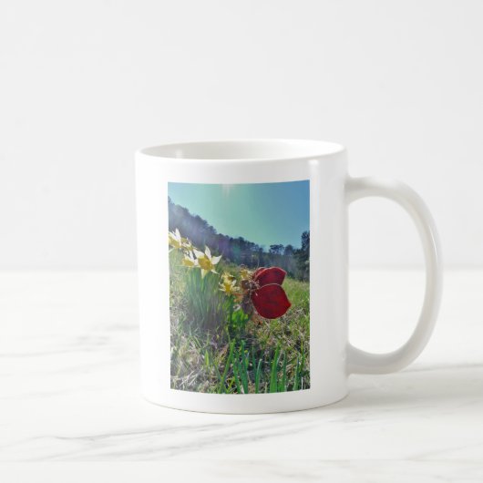 Zachte en gele bloemen koffiemok (Rechts)