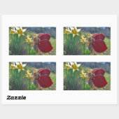 Zachte en gele bloemen rechthoekige sticker (Vel)