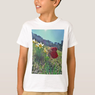 Zachte en gele bloemen t-shirt