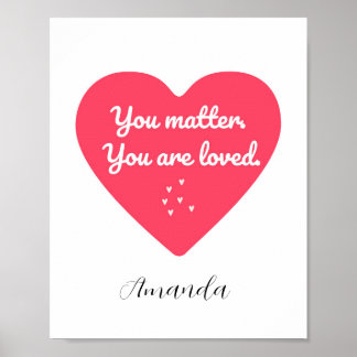 Zachte en geruststellende liefdesquote voor Kids P Poster