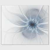 Zachte en gevoelige blauwe fractale fantasiebloem cadeaupapier (Vlak)