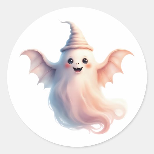 Zachte enge Halloween sticker – Spook (Voorkant)