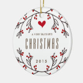 Zachte feestdag, foto-ornament keramisch ornament (Links)