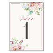 Zachte Floral Romantic Greenery Wedding Table Numb Kaart (Voorkant)