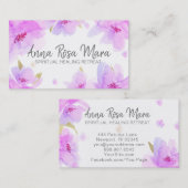 *~* Zachte Florale Abstracte Moderne Waterverf Visitekaartje (Voorkant / Achterkant)
