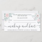 Zachte florale waterverf roze logo gift certificaa (Achterkant)