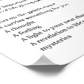 Zachte fluisteraanmoedigingsgedicht poster muurkun (Hoek)