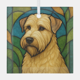 Zachte gecoate tarwedrager "Glas in lood" Glas Ornament