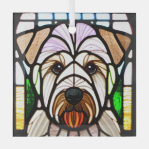 Zachte gecoate tarwedrager "Glas in lood" Glas Ornament