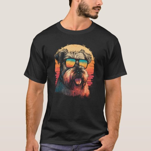 Zachte gecoate tarwedrager met retro zonsondergang t-shirt (Voorkant)