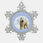 Zachte gecoate tarwedrager Noel Sleutelhanger Tin Sneeuwvlok Ornament (Voorkant)