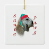 Zachte gecoate tarwedrager Santa Paws Keramisch Ornament (Achterkant)