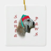 Zachte gecoate tarwedrager Santa Paws Keramisch Ornament (Voorkant)