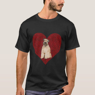 Zachte gecoate tarwedrager Valentijnsdag Dog Lov T-shirt