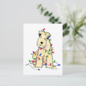 Zachte gecoate tarweterriër - Kerstmis Feestdagenkaart (Staand voorkant)