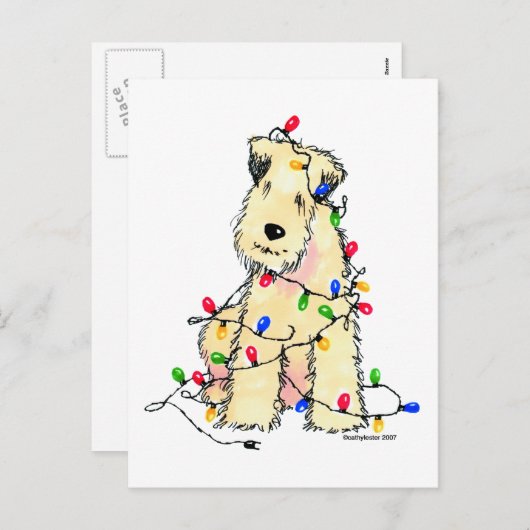 Zachte gecoate tarweterriër - Kerstmis Feestdagenkaart (Voorkant / Achterkant)