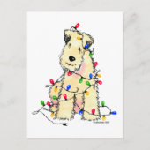 Zachte gecoate tarweterriër - Kerstmis Feestdagenkaart (Voorkant)