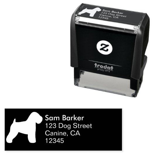 Zachte gecoate Wheaten Terrier retouradres Zelfinktende Stempel (In situ)