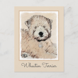 Zachte gecoate Wheaten Terrier schilderij Originel Briefkaart