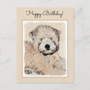 Zachte gecoate Wheaten Terrier schilderij Originel Briefkaart