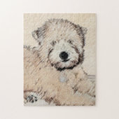 Zachte gecoate Wheaten Terrier schilderij Originel Legpuzzel (Verticaal)