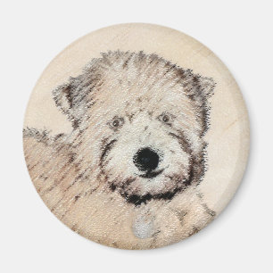Zachte gecoate Wheaten Terrier schilderij Originel Magneet