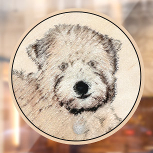 Zachte gecoate Wheaten Terrier schilderij Originel Raamsticker