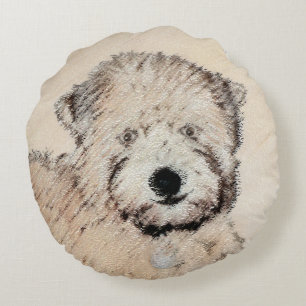 Zachte gecoate Wheaten Terrier schilderij Originel Rond Kussen