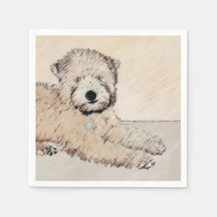 Zachte gecoate Wheaten Terrier schilderij Originel Servet
