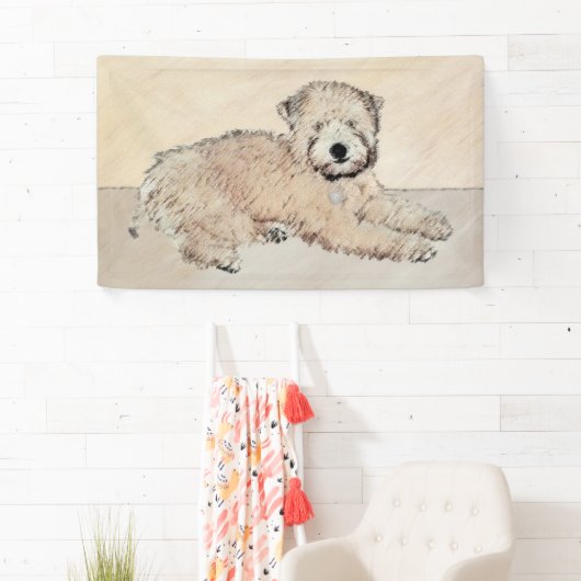 Zachte gecoate Wheaten Terrier schilderij Originel Spandoek (Insitu)