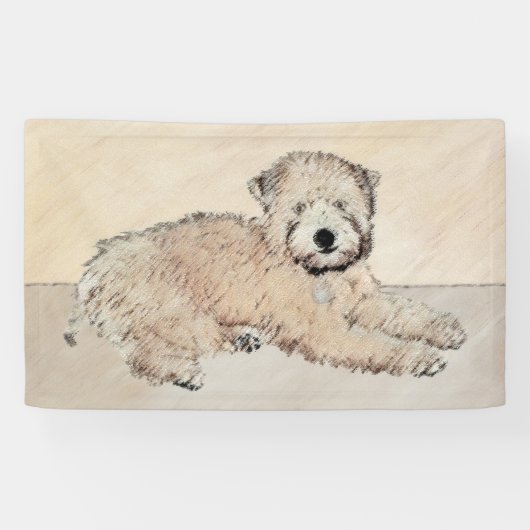 Zachte gecoate Wheaten Terrier schilderij Originel Spandoek (Horizontaal)