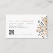 Zachte gedempte aardetinten bloemenbruiloft detail informatiekaartje (Voorkant)