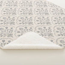Zachte gedempte houtskool & beige bloemmotief met