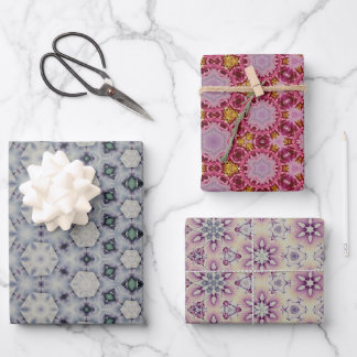 Zachte gekleurde geometrische patronen met gemutee inpakpapier vel