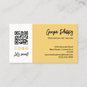 Zachte Gele QR Code Foto Socialmedia Borstel Schri Visitekaartje